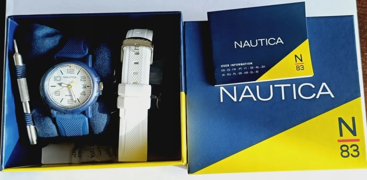 Nowy, męski zegarek NAUTICA NABLEME02 N83 Set + dodatkowy pasek