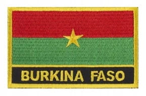 Naszywka termo haftowana, naprasowanka - flaga BURKINA FASO