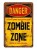 OSTRZEGAWCZA BLASZANA TABLICZKA DEKORACYJNA ZNAK, SZYLD 20x30 - ZOMBIE ZONE