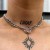 Nowy naszyjnik, choker na szyję, opaska, obroża, łańcuch hip-hop - stal