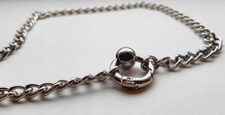 Nowy naszyjnik, choker na szyję, opaska, obroża, łańcuch hip-hop - stal