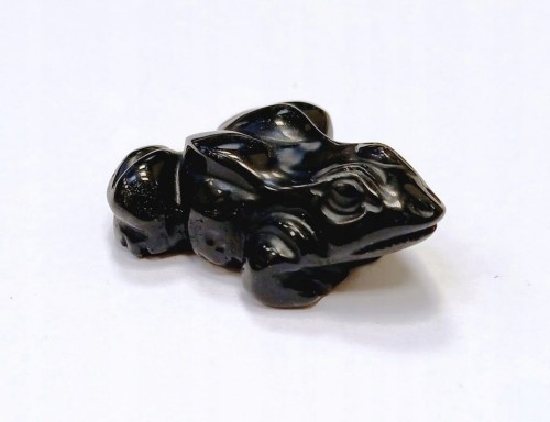 NATURALNY KAMIEŃ OBSYDIAN - ŻABA, ŻABKA 3,6x3,1x1,5 CM, 16g