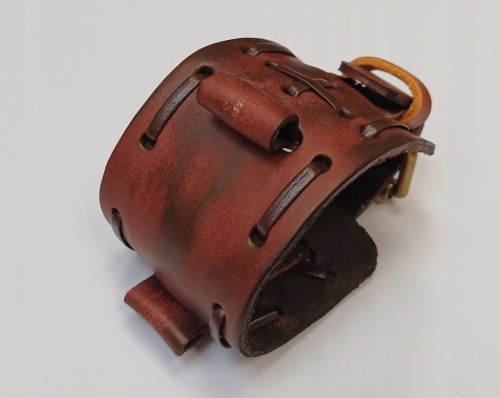 GRUBY, SZEROKI BRĄZOWY SKÓRZANY PASEK DO ZEGARKA 20/50MM - SKÓRA NATURALNA