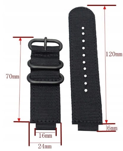 ZIELONY PARCIANY, NYLONOWY PASEK NATO 16/24MM G-SHOCK GM GA