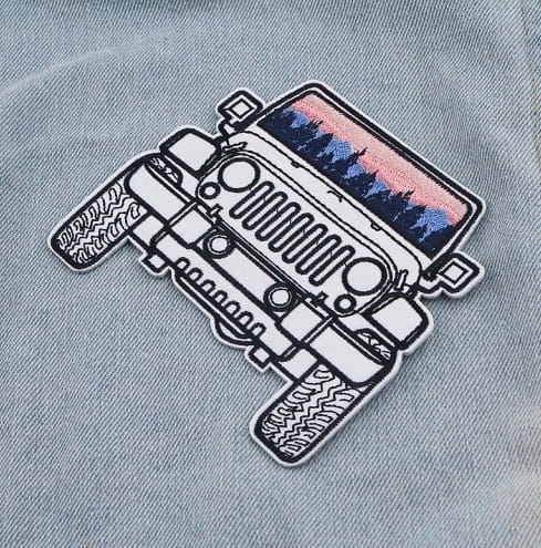 NASZYWKA TERMO HAFTOWANA NA RAMIĘ, ŁATKA, PATCH - SAMOCHÓD TERENOWY, JEEP
