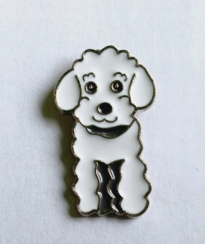 NOWA PRZYPINKA, BROCHA, BROSZA, PIN - BIAŁY PIESEK PUDEL, PUDELEK