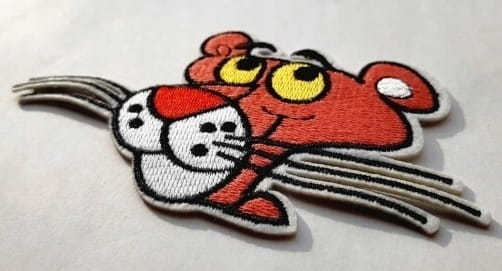 NOWA NASZYWKA TERMO HAFTOWANA, ŁATKA, PATCH - KOT RÓŻOWA PANTERA