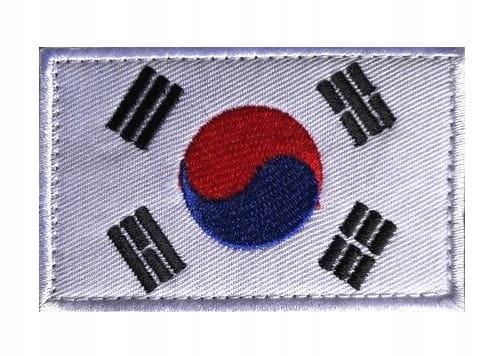 Naszywka rzep emblemat flaga Korei KOREA POŁUDNIOWA , mundurowy rozmiar 5x8