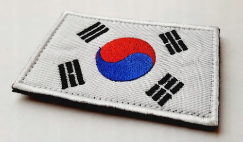 Naszywka rzep emblemat flaga Korei KOREA POŁUDNIOWA , mundurowy rozmiar 5x8
