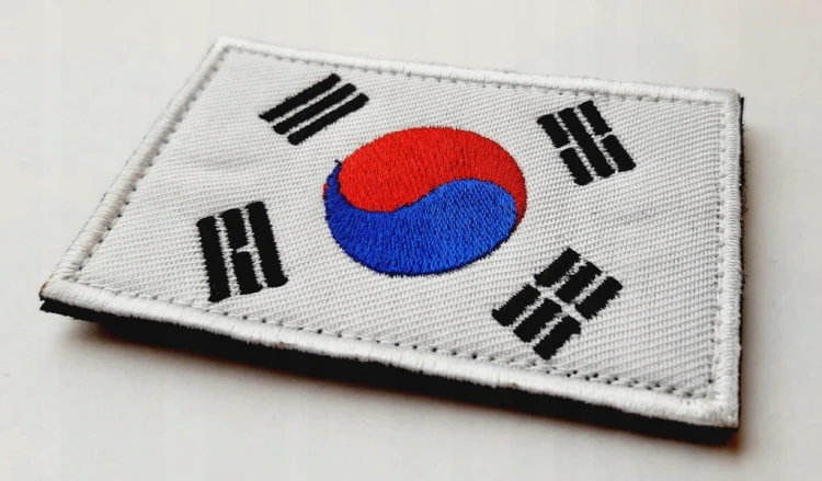 Naszywka rzep emblemat flaga Korei KOREA POŁUDNIOWA , mundurowy rozmiar 5x8