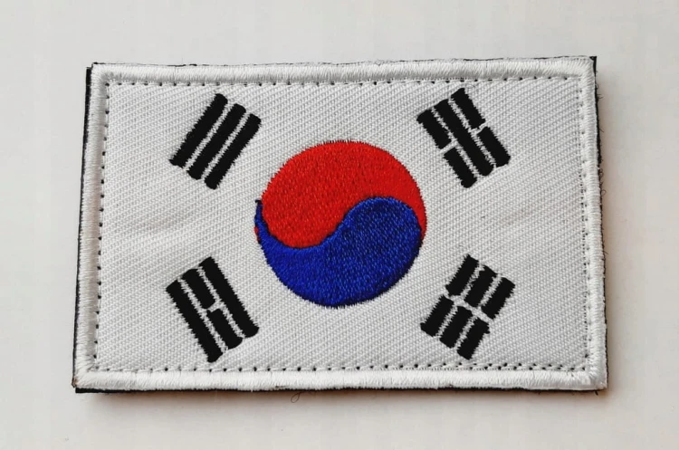 Naszywka rzep emblemat flaga Korei KOREA POŁUDNIOWA , mundurowy rozmiar 5x8