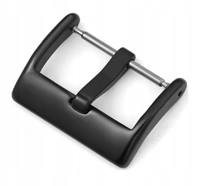 CZARNA SPRZĄCZKA KLAMRA ZAPIĘCIE ZEGARKA, STAL NIERDZEWNA - 22MM PREMIUM !