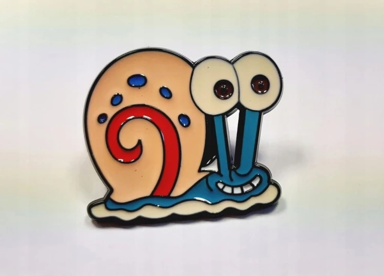 PIĘKNA PRZYPINKA, BROCHA, BROSZKA, PIN - ŚLIMAK GACUŚ SPONGEBOB, GACEK
