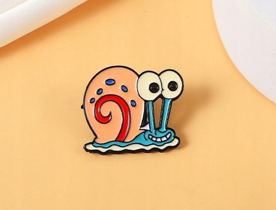 PIĘKNA PRZYPINKA, BROCHA, BROSZKA, PIN - ŚLIMAK GACUŚ SPONGEBOB, GACEK