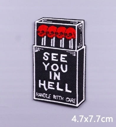 NASZYWKA TERMO HAFTOWANA NAPRASOWANKA PATCH -PACZKA ZAPAŁEK SEE YOU IN HELL