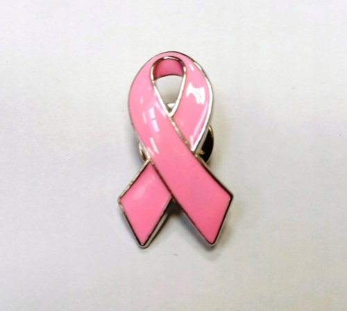 PRZYPINKA, PIN BROSZKA BROCHA RÓŻOWA WSTĄŻKA - SYMBOL WALKI Z RAKIEM PIERSI