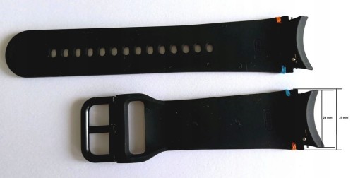 WODOODPORNY, SILIKONOWY PASEK SAMSUNG 4/5/6 23MM/25mm + TELESKOPY - CZARNY