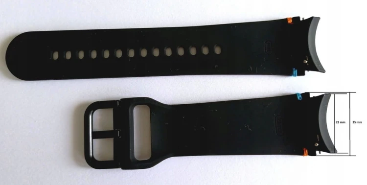 WODOODPORNY, SILIKONOWY PASEK SAMSUNG 4/5/6 23MM/25mm + TELESKOPY - CZARNY