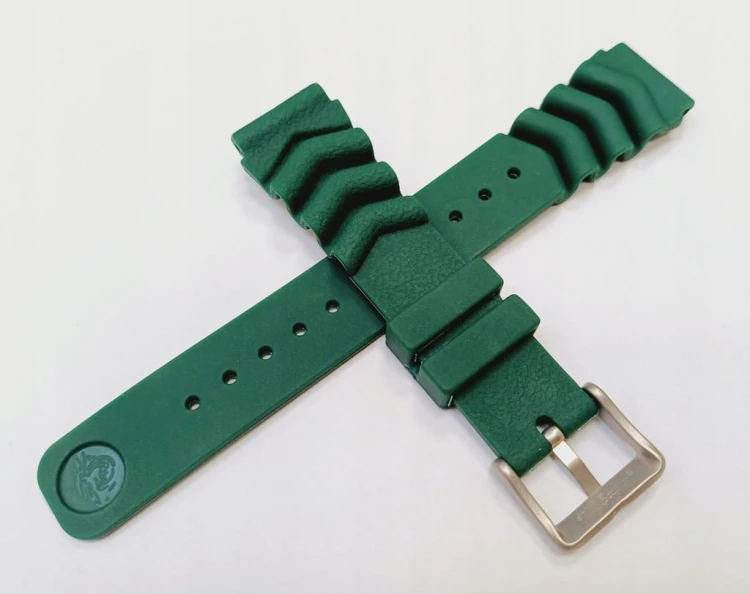 WODOODPORNY GUMOWY, SILIKONOWY PASEK 20MM/23mm + TELESKOPY - ZIELONY