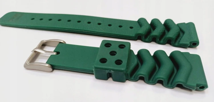 WODOODPORNY GUMOWY, SILIKONOWY PASEK 20MM/23mm + TELESKOPY - ZIELONY