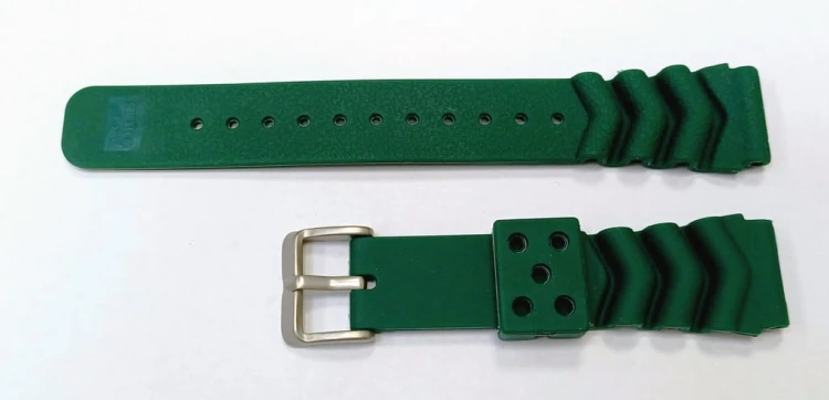 WODOODPORNY GUMOWY, SILIKONOWY PASEK 20MM/23mm + TELESKOPY - ZIELONY