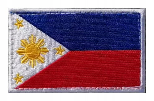 Naszywka rzep emblemat flaga patch Filipiny, Republika Filipin, rozmiar 5x8
