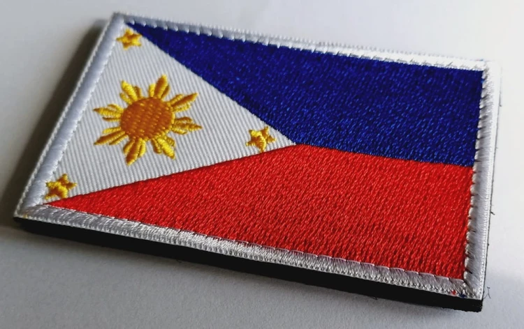 Naszywka rzep emblemat flaga patch Filipiny, Republika Filipin, rozmiar 5x8