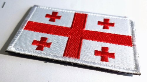 Naszywka rzep emblemat flaga Gruzji, Gruzja, mundurowy rozmiar 5x8