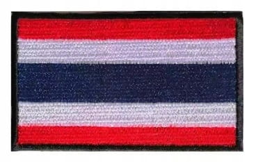Naszywka taktyczna na rzep patch emblemat flaga Tajlandii, Tajlandia 5x8 cm