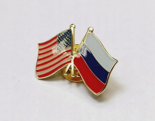 PRZYPINKA, PIN, FLAGA, USA - ROSJA, STANY ZJEDNOCZONE - FEDERACJA ROSYJSKA