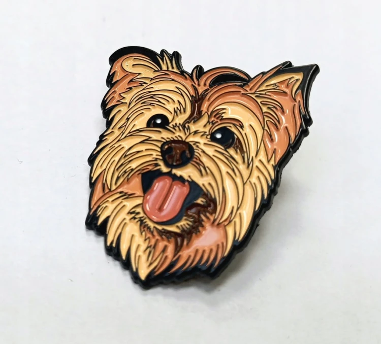PRZYPINKA, BROCHA, BROSZKA, PIN - PIĘKNY PIESEK YORK - Yorkshire terrier