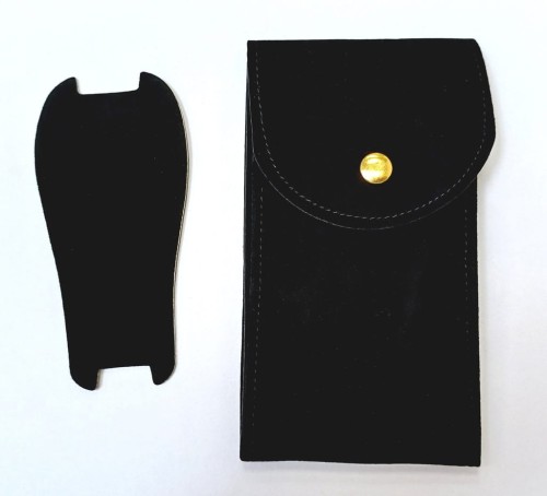 ORGANIZER ETUI ZAMYKANY POKROWIEC NA ZEGAREK DWUWARSTWOWY CZARNY ZAMSZ 13X7