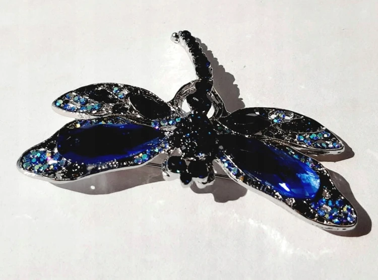 NOWA PRZYPINKA, BROCHA, BROSZKA, OWAD - KRYSZTAŁOWA WAŻKA, DRAGONFLY