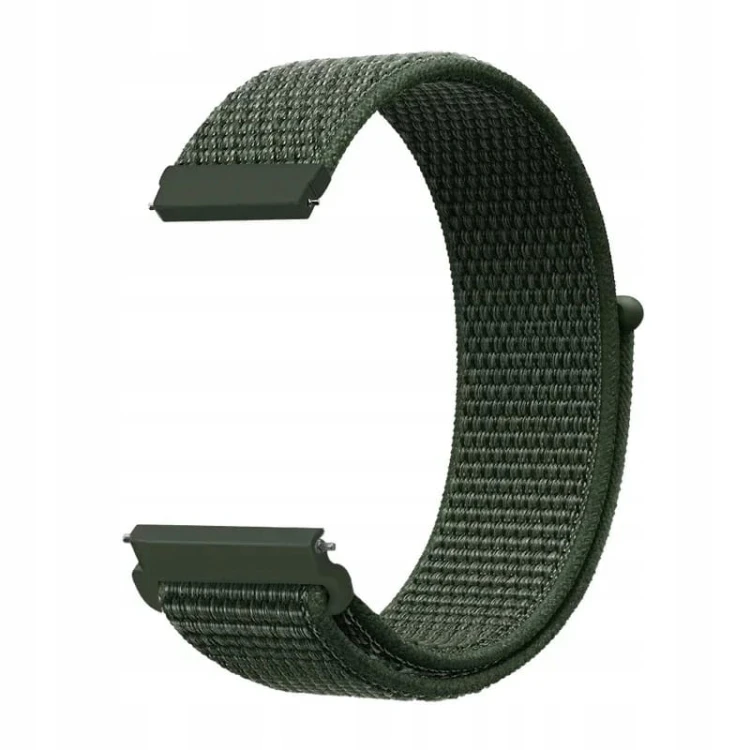 ZIELONY, KHAKI WOJSKOWY NYLONOWY PASEK DO ZEGARKA NA RZEPY GARMIN VENU 18MM
