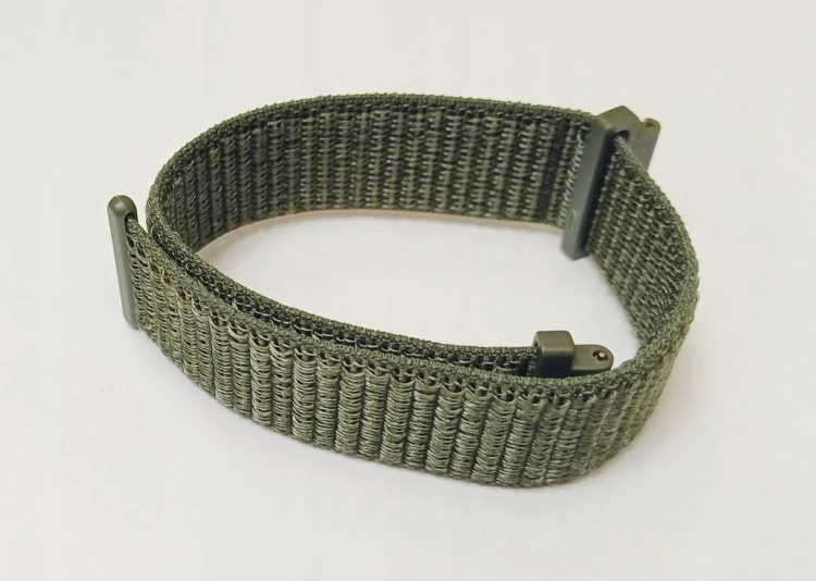 ZIELONY, KHAKI WOJSKOWY NYLONOWY PASEK DO ZEGARKA NA RZEPY GARMIN VENU 18MM