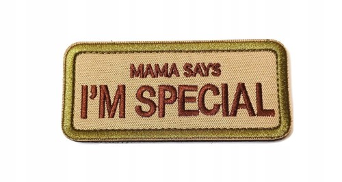 Naszywka na rzep patch, MAMA MÓWI, ŻE JESTEM WYJĄTKOWY - I'M SPECIAL, 4x9cm