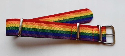 WIELOKOLOROWY PARCIANY, NYLONOWY PASEK NATO 24MM, OPASKA LGBT + TELESKOPY