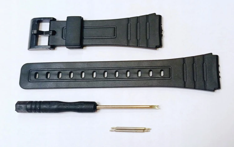 WODOODPORNY GUMOWY PASEK 20MM/23mm CASIO F-91W, F-84W + TELESKOPY - CZARNY