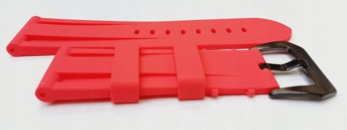 GRUBY, WODOODPORNY GUMOWY, SILIKONOWY PASEK 24MM + TELESKOPY - CZERWONY