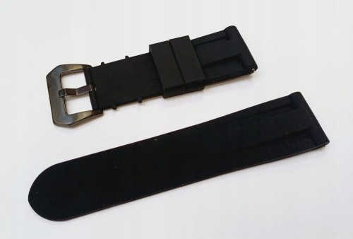 GRUBY, WODOODPORNY GUMOWY, SILIKONOWY PASEK 20MM + TELESKOPY - CZARNY