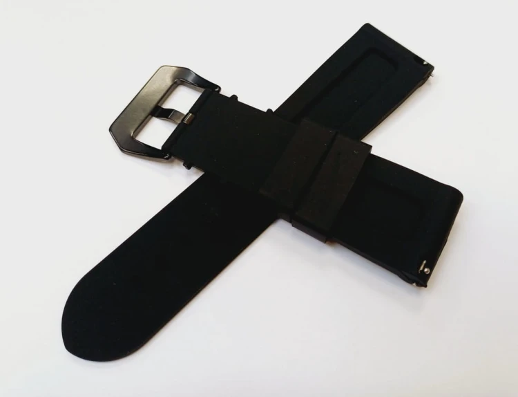 GRUBY, WODOODPORNY GUMOWY, SILIKONOWY PASEK 22MM + TELESKOPY - CZARNY