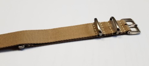 NOWY, BEŻOWY, KHAKI PARCIANY, NYLONOWY PASEK 18MM + TELESKOPY