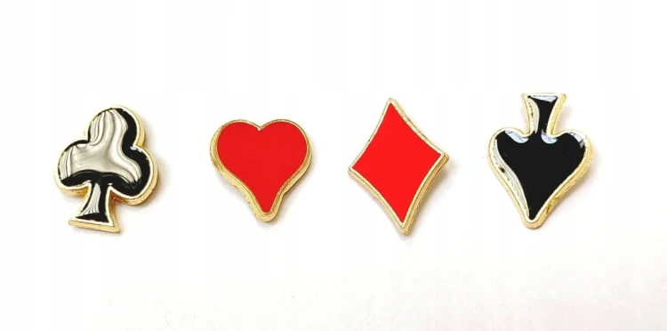 PIN PRZYPINKA BROSZKA PLAKIETKA - POKER KARCIANY KOLOR KIER -CZERWIEŃ SERCE