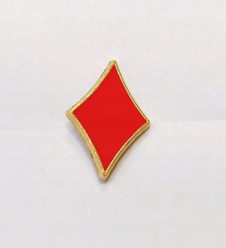 PIN PRZYPINKA BROSZKA PLAKIETKA - POKER, KARCIANY KOLOR KARO - DZWONEK