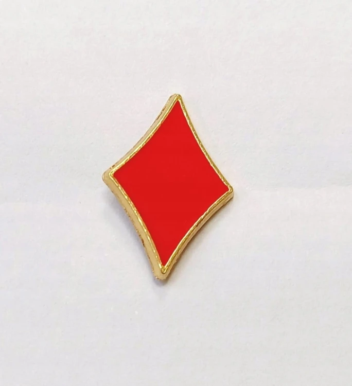 PIN PRZYPINKA BROSZKA PLAKIETKA - POKER, KARCIANY KOLOR KARO - DZWONEK