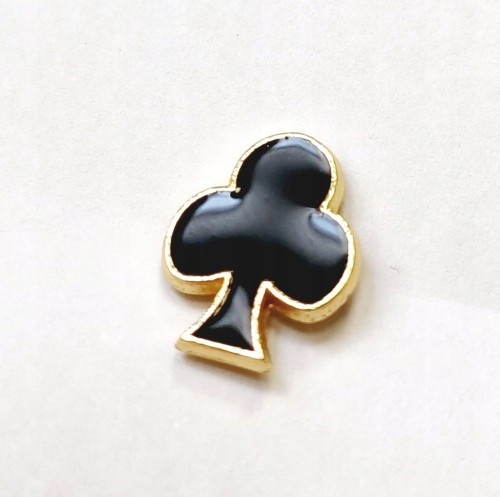 PIN PRZYPINKA BROSZKA PLAKIETKA - POKER, KARCIANY KOLOR TREFL - ŻOŁĄDŹ