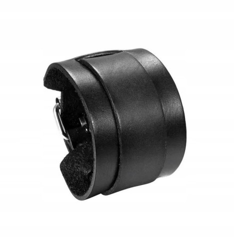 Skórzana, szeroka bransoleta, skóra, szeroki pasek zegarka 22mm - czarny