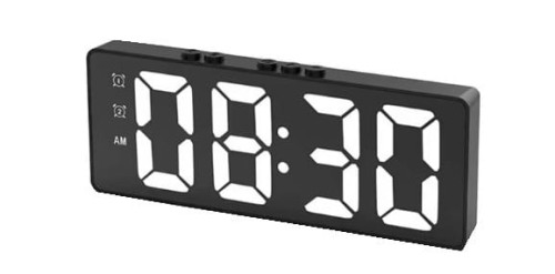 CZYTELNY, ELEKTRONICZNY CYFROWY ZEGAR LED NA BIURKO + ALARM + TEMOMETR