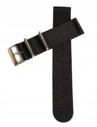 NOWY, CZARNY PARCIANY, NYLONOWY PASEK NATO 24MM + TELESKOPY