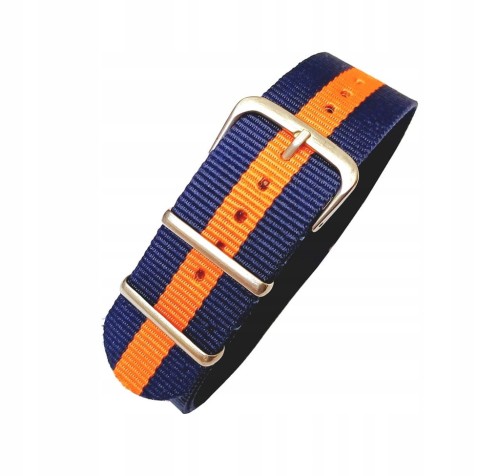DŁUGI PARCIANY PASEK NATO 20MM NIEBIESKO-POMARAŃCZOWY, GRANATOWY +TELESOPY